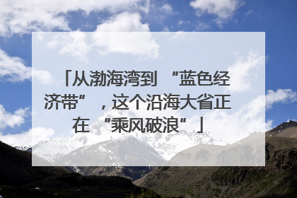 从渤海湾到 “蓝色经济带”，这个沿海大省正在 “乘风破浪”