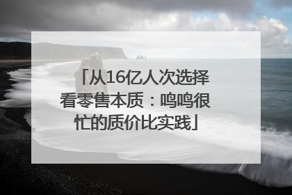 从16亿人次选择看零售本质：鸣鸣很忙的质价比实践