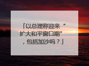 以总理称迎来“扩大和平窗口期”，包括加沙吗？