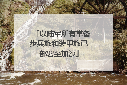 以陆军所有常备步兵旅和装甲旅已部署至加沙