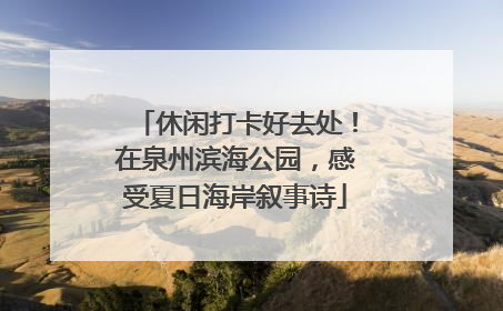 休闲打卡好去处！在泉州滨海公园，感受夏日海岸叙事诗