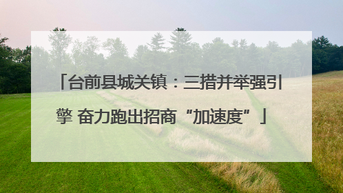 台前县城关镇：三措并举强引擎 奋力跑出招商“加速度”