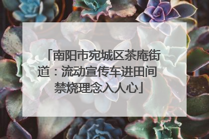 南阳市宛城区茶庵街道：流动宣传车进田间 禁烧理念入人心