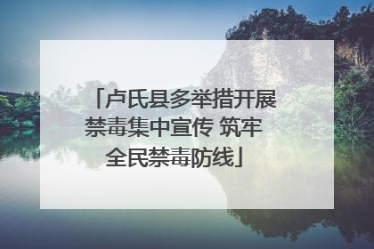 卢氏县多举措开展禁毒集中宣传 筑牢全民禁毒防线