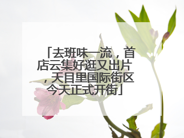 去班味一流，首店云集好逛又出片，天目里国际街区今天正式开街