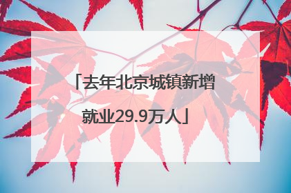 去年北京城镇新增就业29.9万人