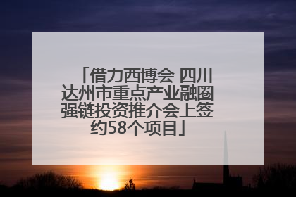 借力西博会 四川达州市重点产业融圈强链投资推介会上签约58个项目