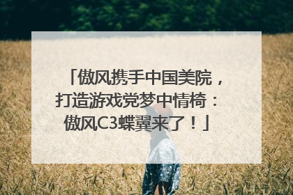 傲风携手中国美院，打造游戏党梦中情椅：傲风C3蝶翼来了！