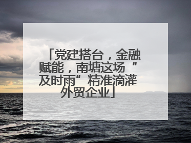 党建搭台，金融赋能，南塘这场“及时雨”精准滴灌外贸企业