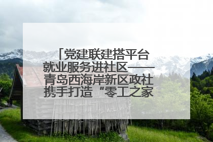 党建联建搭平台 就业服务进社区——青岛西海岸新区政社携手打造“零工之家”就业服务新阵地