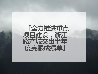全力推进重点项目建设，浙江路产城交出半年度亮眼成绩单