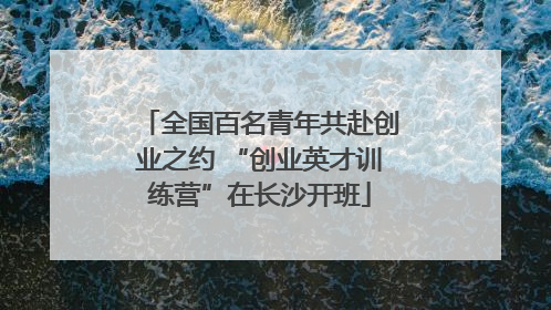 全国百名青年共赴创业之约 “创业英才训练营”在长沙开班
