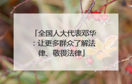 全国人大代表邓华：让更多群众了解法律、敬畏法律