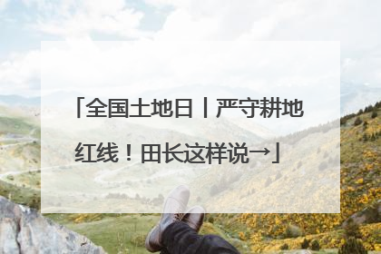全国土地日丨严守耕地红线！田长这样说→
