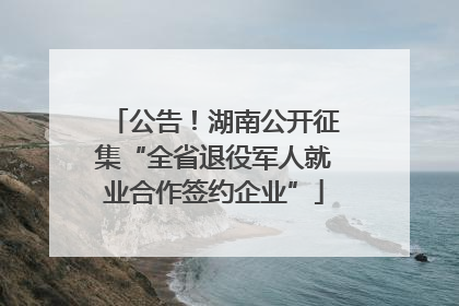 公告！湖南公开征集“全省退役军人就业合作签约企业”