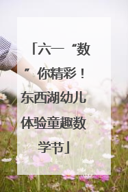 六一“数”你精彩！东西湖幼儿体验童趣数学节