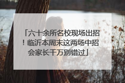 六十余所名校现场出招！临沂本周末这两场中招会家长千万别错过