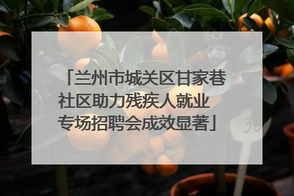 兰州市城关区甘家巷社区助力残疾人就业 专场招聘会成效显著