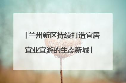 兰州新区持续打造宜居宜业宜游的生态新城