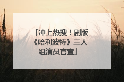 冲上热搜！剧版《哈利波特》三人组演员官宣