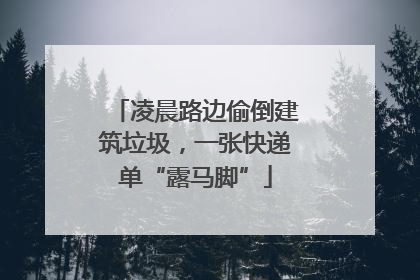 凌晨路边偷倒建筑垃圾，一张快递单“露马脚”