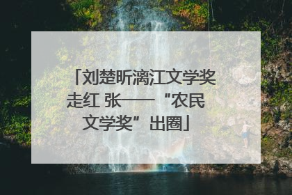刘楚昕漓江文学奖走红 张一一“农民文学奖”出圈