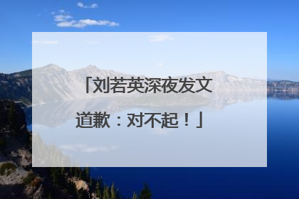 刘若英深夜发文道歉：对不起！