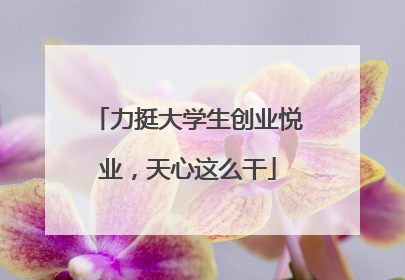 力挺大学生创业悦业，天心这么干