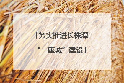 务实推进长株潭“一座城”建设