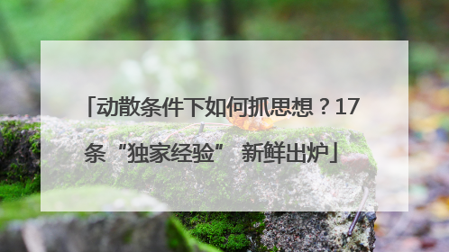 动散条件下如何抓思想？17条“独家经验” 新鲜出炉