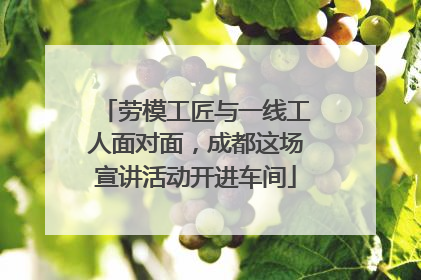 劳模工匠与一线工人面对面，成都这场宣讲活动开进车间