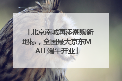 北京南城再添潮购新地标，全国最大京东MALL端午开业