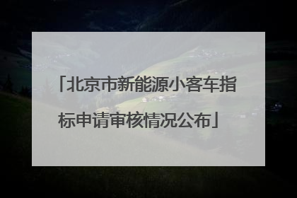北京市新能源小客车指标申请审核情况公布