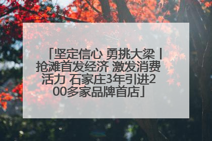 坚定信心 勇挑大梁丨抢滩首发经济 激发消费活力 石家庄3年引进200多家品牌首店
