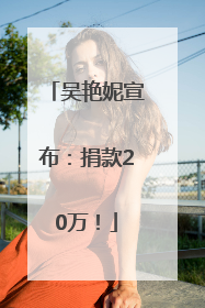 吴艳妮宣布：捐款20万！