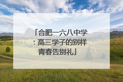 合肥一六八中学：高三学子的别样青春告别礼