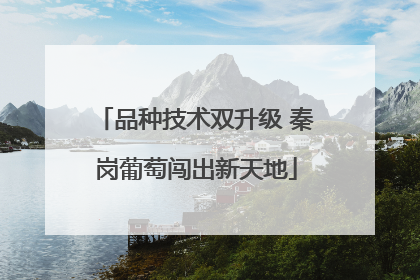 品种技术双升级 秦岗葡萄闯出新天地