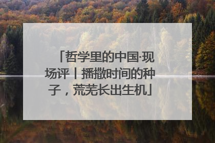 哲学里的中国·现场评丨播撒时间的种子，荒芜长出生机