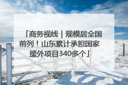 商务视线｜规模居全国前列！山东累计承担国家援外项目340多个
