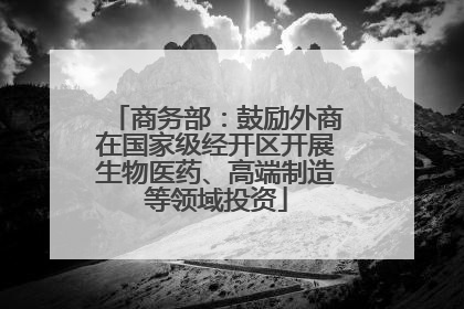 商务部：鼓励外商在国家级经开区开展生物医药、高端制造等领域投资