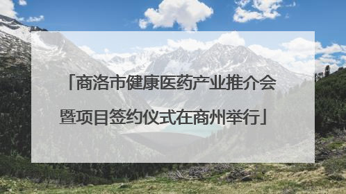 商洛市健康医药产业推介会暨项目签约仪式在商州举行