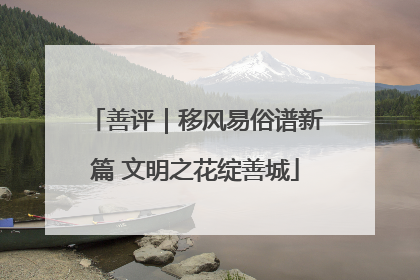 善评｜移风易俗谱新篇 文明之花绽善城