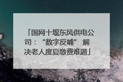 国网十堰东风供电公司：“数字反哺” 解决老人度夏缴费难题