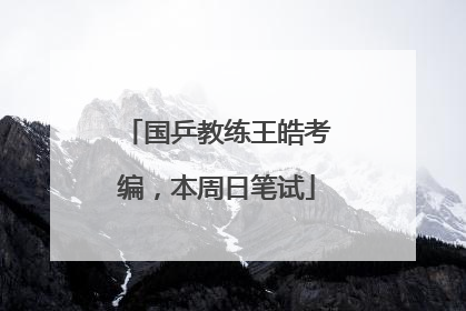国乒教练王皓考编，本周日笔试