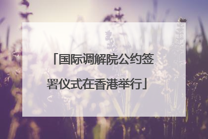 国际调解院公约签署仪式在香港举行