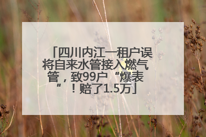 四川内江一租户误将自来水管接入燃气管，致99户“爆表”！赔了1.5万