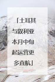土耳其与叙利亚本月中旬起运营更多直航