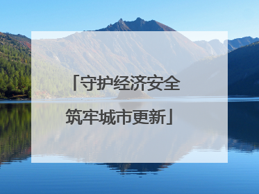 守护经济安全 筑牢城市更新