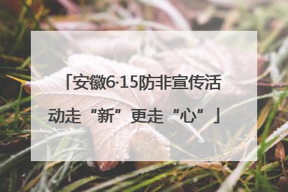安徽6·15防非宣传活动走“新”更走“心”