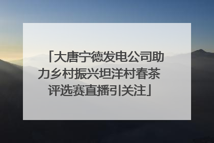 大唐宁德发电公司助力乡村振兴坦洋村春茶评选赛直播引关注